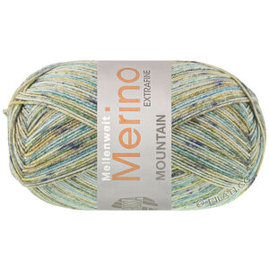 Lana Grossa MEILENWEIT 100g Merino Extrafine Mountain | 7603-sweet lime/gray green/dark green/jade/mustard yellow/mint striped