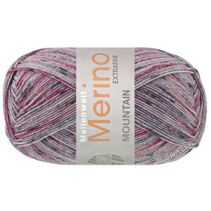 Lana Grossa MEILENWEIT 100g Merino Extrafine Mountain | 7604-light gray/dark gray/fuchsia/rose/jeans blue striped