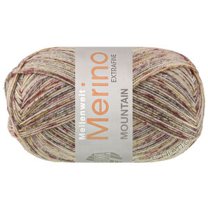 Lana Grossa MEILENWEIT 100g Merino Extrafine Mountain | 7607-burgundy/antique pink/soft olive/dark gray/natural striped