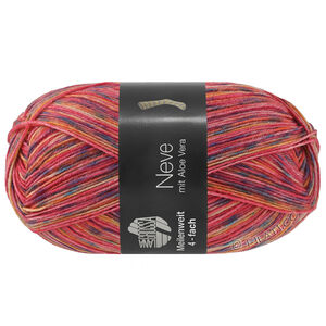 Lana Grossa MEILENWEIT 100g Neve | 4431-raspberry red/petrol/rust/navy/honey yellow