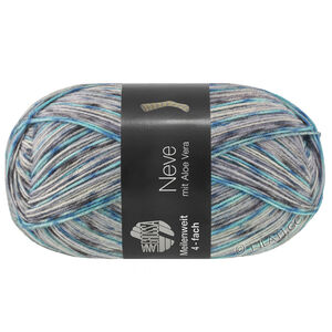Lana Grossa MEILENWEIT 100g Neve | 4432-dark gray/light gray/gray blue/turquoise/turquoise blue