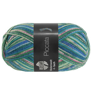 Lana Grossa MEILENWEIT 100g Piccata | 4802-green/ecru/mint turquoise/cornflower/ink blue/dark gray/lilac