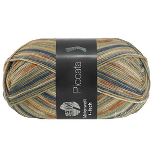 Lana Grossa MEILENWEIT 100g Piccata | 4803-sand beige/orange/cinnamon/dark gray/ecru/pastel green