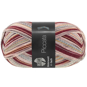 Lana Grossa MEILENWEIT 100g Piccata | 4809-lilac/burgundy/dark gray/rose/ecru/sand yellow/mint