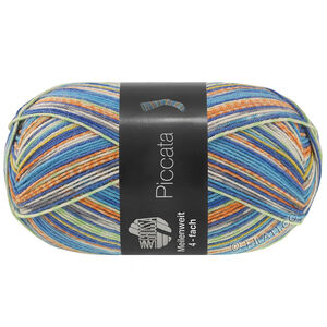 Lana Grossa MEILENWEIT 100g Piccata | 4810-blue/ink blue/subtle green/rust/ecru/dark gray/yellow/mustard