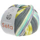 Lana Grossa MEILENWEIT 100g Seta Adriana | 3245-dark gray/white/mustard/purple/turquoise