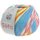 Lana Grossa MEILENWEIT 100g Seta Adriana | 3246-light blue/white/orange/sweet lime/pink