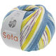Lana Grossa MEILENWEIT 100g Seta Adriana | 3248-raw white/jeans/pigeon blue/light blue/yellow/plum