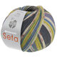 Lana Grossa MEILENWEIT 100g Seta Giappone | 3387-dark gray/ecru/terracotta/sweet lime/mouse gray/pistachio/azure blue