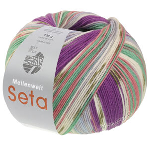Lana Grossa MEILENWEIT 100g Seta Giappone | 3389-blue violet/white/olive/light blue/jade/antique pink/light gray