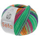 Lana Grossa MEILENWEIT 100g Seta Hokkaido | 3586-dark green/white/orange/dark olive/jade/red violet/blue violet