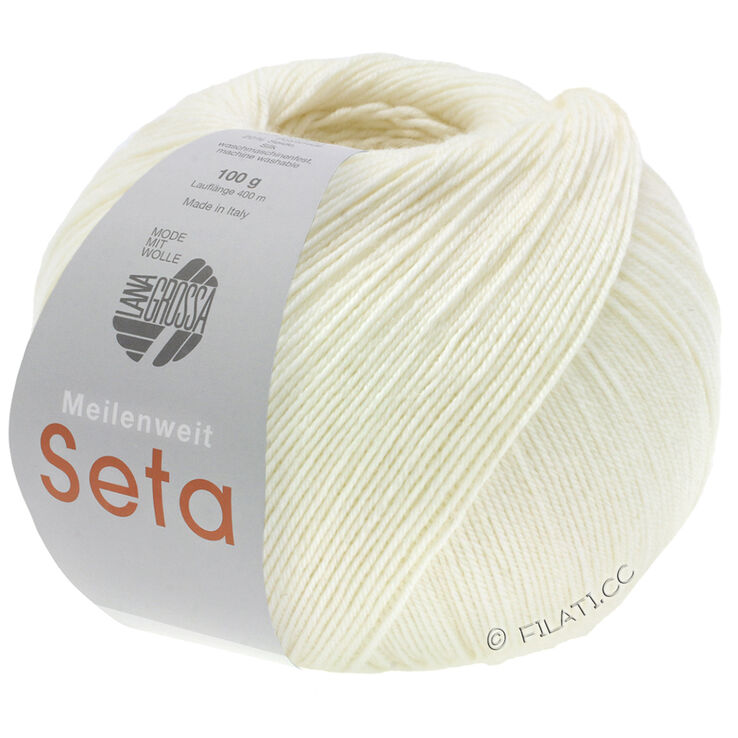 Lana Grossa MEILENWEIT 100g Seta | 01-white