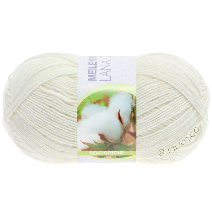 Lana Grossa MEILENWEIT 100g Solo Cotone  Unito | 3450-raw white