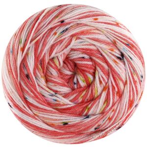 Lana Grossa MEILENWEIT 100g SPOTS | 7045-tomato red/light red/cream/yellow/gray/green/turquoise
