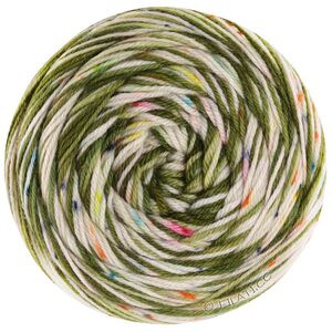 Lana Grossa MEILENWEIT 100g SPOTS | 7046-moss green/subtle green/ecru/turquoise/dark gray/pink/rose