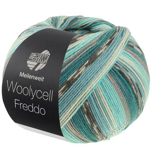 Lana Grossa MEILENWEIT 100g Woolycell Freddo | 6044-petrol green/medium gray/turquoise/mint/sea green/dark gray/light gray