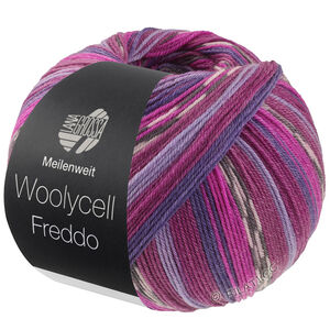 Lana Grossa MEILENWEIT 100g Woolycell Freddo | 6047-red violet/lavender/dark violet/fuchsia/dark gray/rose