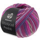 Lana Grossa MEILENWEIT 100g Woolycell Freddo | 6047-red violet/lavender/dark violet/fuchsia/dark gray/rose