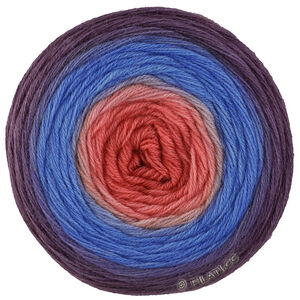 Lana Grossa MERINO LACE AQUARELL | 17-dark gray violet/azure blue/salmon red