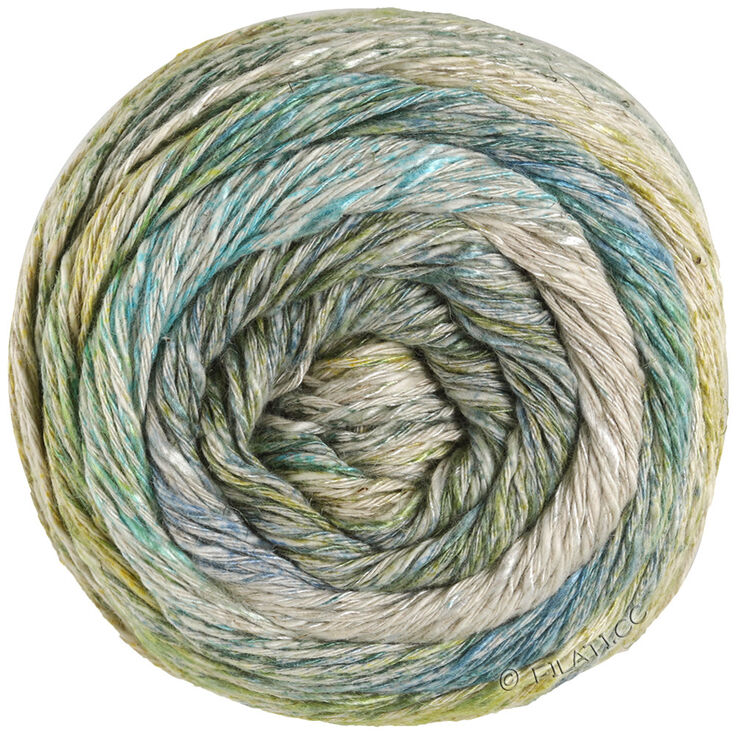 Lana Grossa MOSAICO (Linea Pura) | 001-yellow green/gray green/natural/jade/turquoise/jeans/gray blue