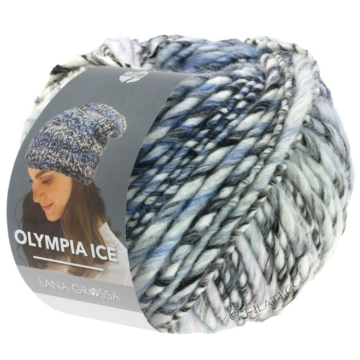Lana Grossa OLYMPIA Ice | 321-black/white/pastel blue/pastel rose/light blue