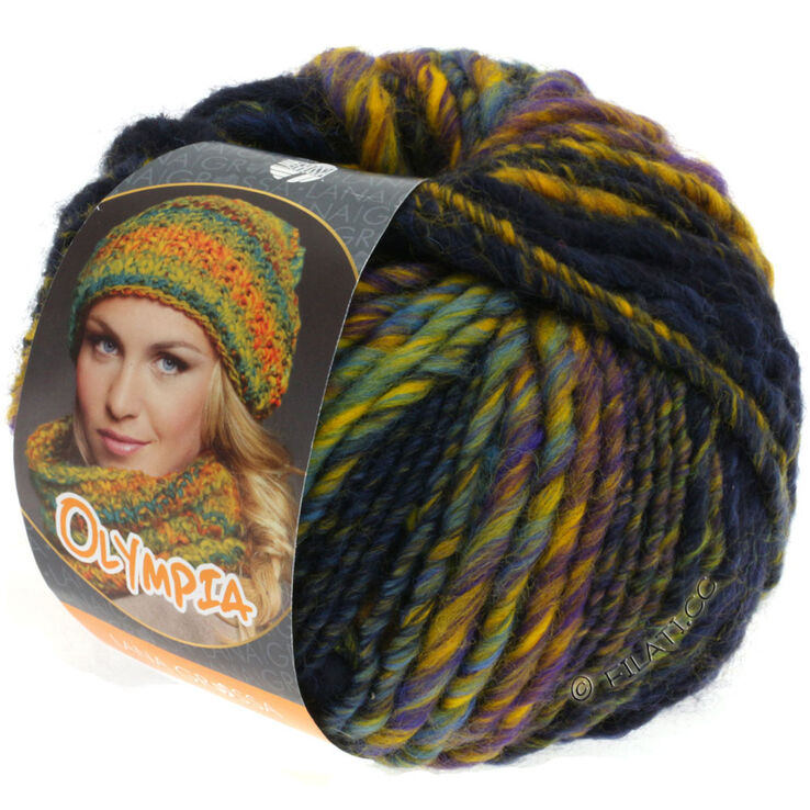 Lana Grossa OLYMPIA Classic | 002-navy/night blue/yellow/black