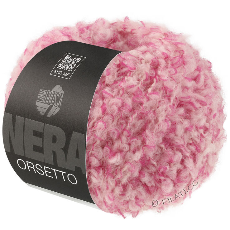 Lana Grossa ORSETTO Moulinè (Nera) | 101-pink/raw white