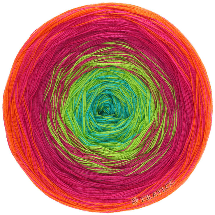 Lana Grossa SHADES OF COTTON | 101-orange/red/cyclamen/yellow green/turquoise