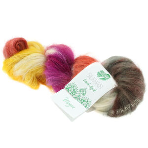 Lana Grossa SILKHAIR Hand-dyed | 608-dark gray/ecru/terracotta/yellow/red violet