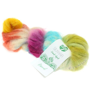 Lana Grossa SILKHAIR Hand-dyed | 609-ecru/light gray/light blue/yellow/terracotta/red violet/dark gray