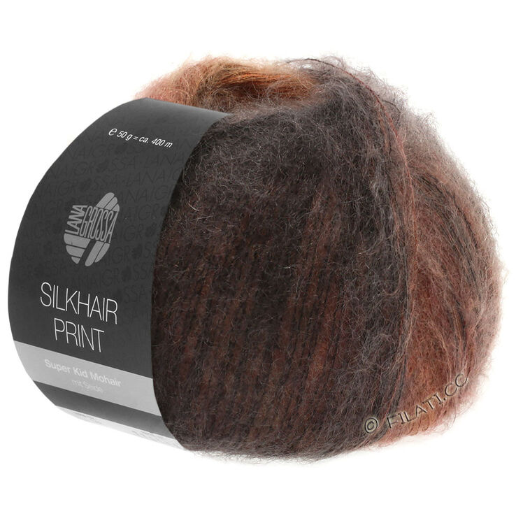 Lana Grossa SILKHAIR Print/Landlust | 351-red brown/chestnut/chocolate brown/black brown