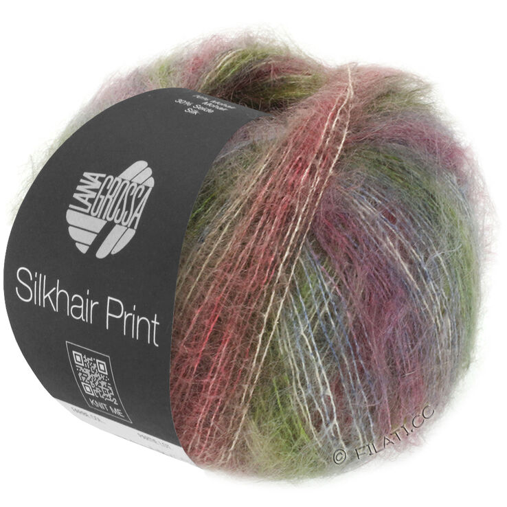 Lana Grossa SILKHAIR PRINT | 401-moss green/taupe/gray blue/antique pink/beige
