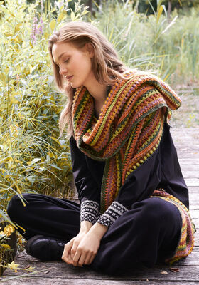 CROCHET SHAWL Ecopuno & Brillino from Lana Grossa