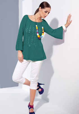 TUNIC IN RIB AND LACE PATTERN Elastico from Lana Grossa