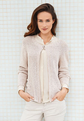 JACKET IN TWISTED RIB PATTERN Linarte from Lana Grossa