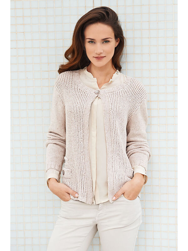 Lana Grossa JACKET IN TWISTED RIB PATTERN Linarte