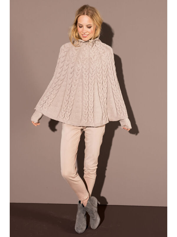 Lana Grossa PONCHO AND WRIST WARMERS in Cool Wool Big