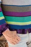 Lana Grossa MEN'S STRIPED V-NECK SWEATER Elastico