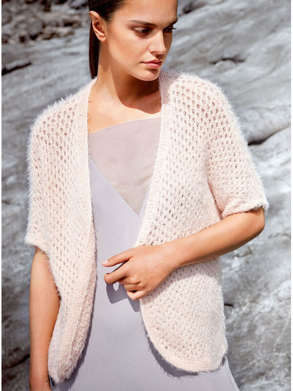 Lana Grossa KIMONO JACKET IN OPENWORK PATTERN Esitivo II