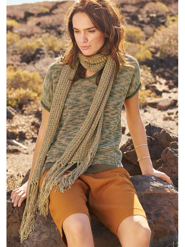 Lana Grossa SCARF IN SEEDED RIB PATTERN Linarte