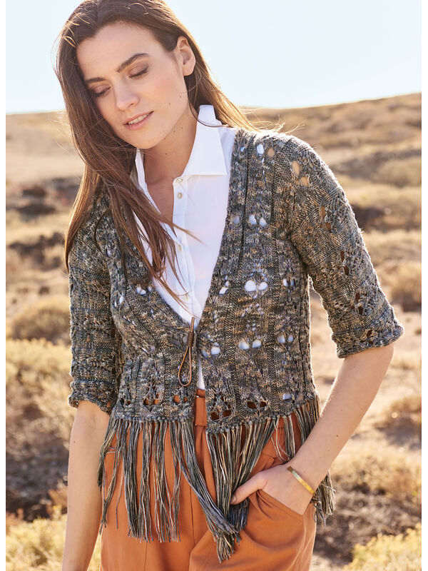 Lana Grossa JACKET IN OVERALL LACE PATTERN Linarte Color
