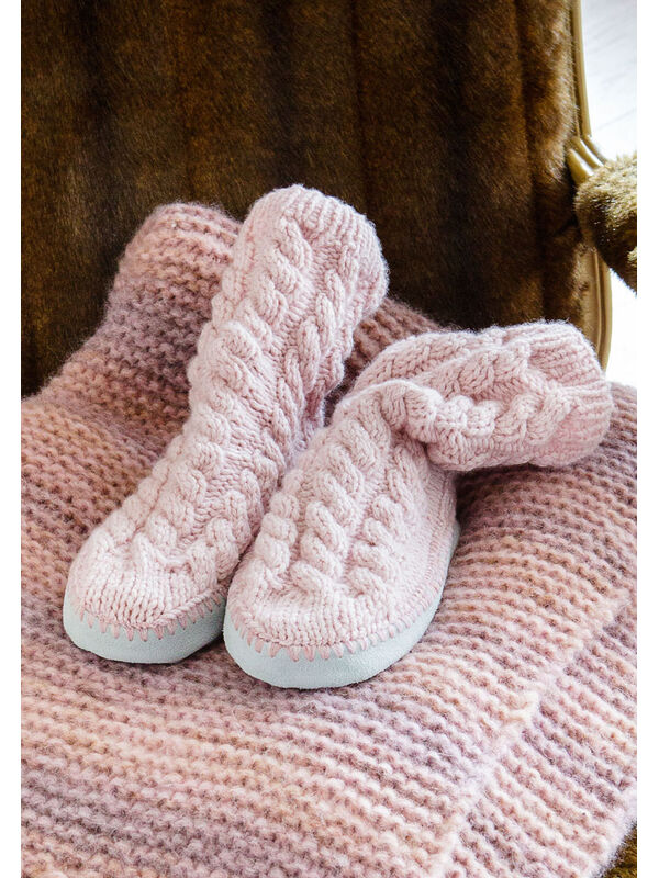Lana Grossa HOUSE SLIPPERS Alta Moda Cashmere 16/Cashmere 16 Fine