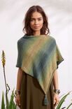 Lana Grossa PONCHO WITH TASSELS Summer Lace Dégradé
