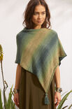 Lana Grossa PONCHO WITH TASSELS Summer Lace Dégradé