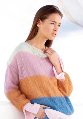 PULLOVER IN STAGGERED RIB PATTERN Silkhair from Lana Grossa