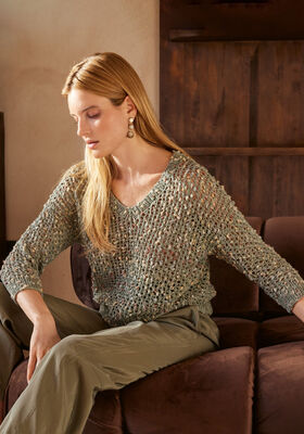 TOP-DOWN PULLOVER Popcorn from Lana Grossa