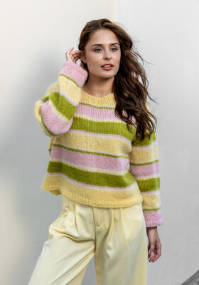 TOP DOWN STRIPED PULLOVER Filo di Gio from FILATI Studio