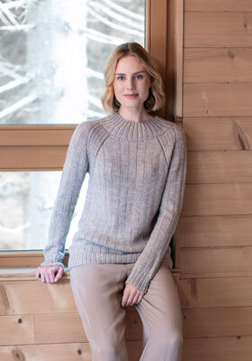 TOP DOWN PULLOVER Natural Lama Fine from FILATI Studio