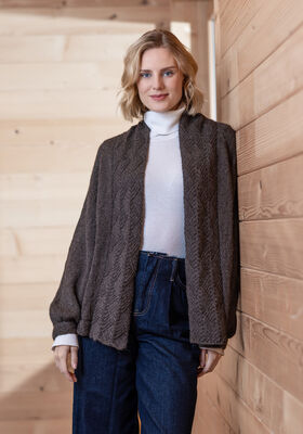 TOP DOWN CARDIGAN Natural Lama Fine from FILATI Studio