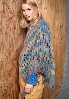 CROCHETED PONCHO Cashmere 16 Fine Degradé from Lana Grossa
